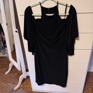 Ralph Lauren Black Cold-Shoulder Mini Dress